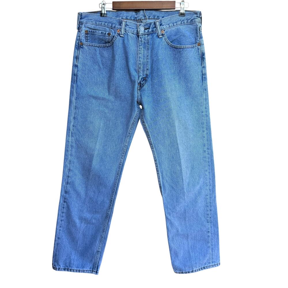 Levi's 505 Men's Regular Fit Straight Leg Jeans 36x32 Light Wash Excellent